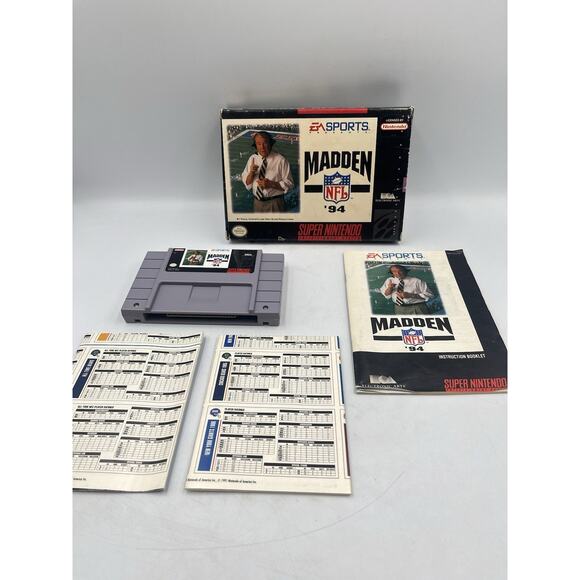 Madden '94 Super Nintendo SNES CIB + Inserts - Picture 2 of 16